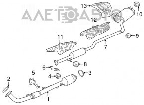 Honda Accord 13-15 hybrid exhaust pipe with catalytic converter
