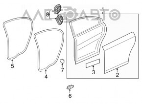 Rear left door assembly for Chevrolet Volt 11-15