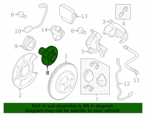 Rear left hub BMW 5 F10 11-16