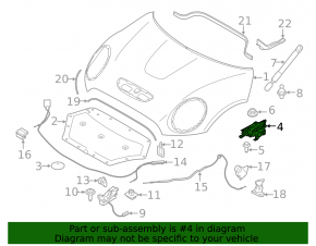 Left hood hinge Mini Cooper Clubman F54 16-24