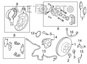 ABS sensor rear left Nissan Murano z51 09-14