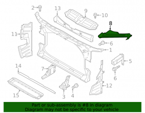 Right hood-wing seal for Audi A7 16-18 front, plastic