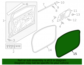 Front left door seal for Audi E-Tron 19-23