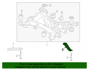 Rear subframe burr, rear left, Acura MDX 14-16 pre-restyling