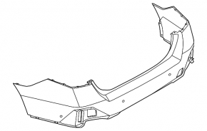 BMW 5 G60 24-25 Rear Bare Bumper With M Sport Pack, Cover, and Components, With M Sport Trim, Cover, and Components