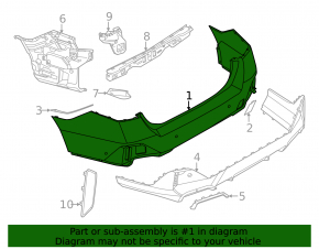 BMW 5 G60 24-25 Rear Bare Bumper With M Sport Pack, Cover, and Components, With M Sport Trim, Cover, and Components