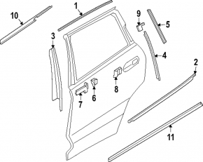 Molding rear right door lower BMW X7 G07 19- chrome