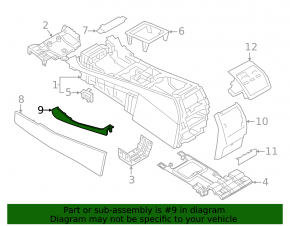 BMW X7 G07 19-22 Black center console trim, upper left side