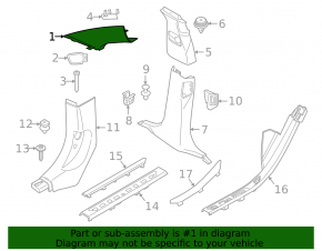 Front pillar trim, left upper BMW X7 G07 19-25 Elfenbein-Weiss
