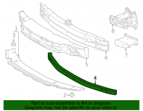 Lower front bumper reinforcement for Lexus RZ300e RZ450e 23-25