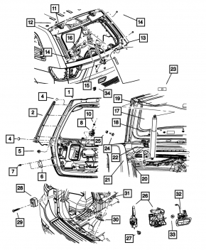 Naked tailgate Jeep Grand Cherokee WK2 11-13