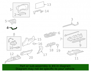 Left front panel molding Toyota Rav4 19-25 silver, butt
