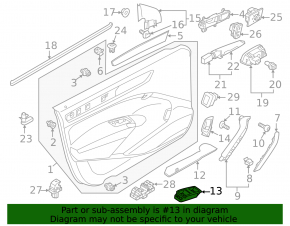 Front left window lift control trim VW Passat 20-22 beige