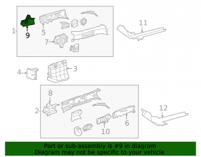 Front right side member nose bracket for Toyota Avalon 19-22