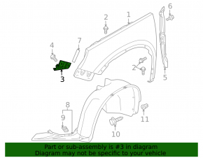 Left wing bracket VW Tiguan 09-17