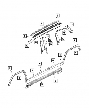 Jeep Compass 17 longitudinal rails - black, with chrome inserts