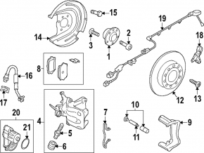 Rear left hub Audi A3 22-25 AWD