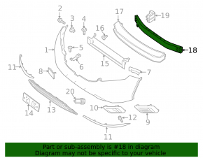 Front bumper reinforcement for Nissan Murano z52 15-19 pre-rest
