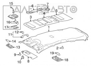 Toyota Prius V 12-16 headlining gray, without sunroof