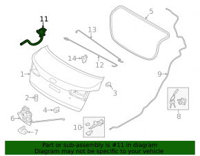 Trunk lid hinge right Kia Forte 4d 14-18