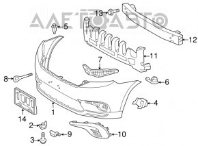Fog light frame right Toyota Highlander 11-13