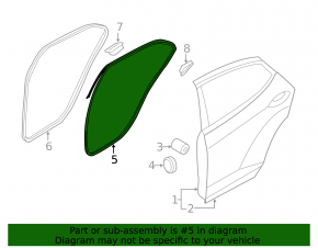 Door seal rear right Hyundai Elantra UD 11-16