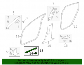 Honda Accord 18-22 black front right door sill plate