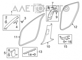 Honda Accord 18-22 black front right door sill plate