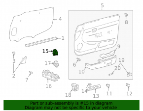 Front right window lift control for Toyota Solara 2.4 04-08