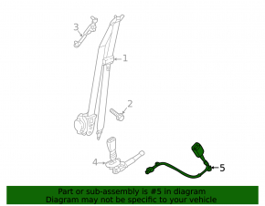 Hyundai Kona 18-23 Black Driver's Seat Belt Latch
