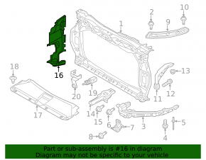 Right radiator deflector Audi Q3 8U 16-18