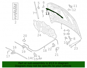 Audi A3 22-26 front hood seal