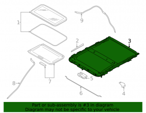 Sunroof mechanism frame Nissan Sentra 20-24