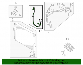 Kia Sorento 21-25 HEV, PHEV air conditioner condenser-compressor pipe