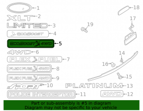 Emblem inscription ECOBOOST tailgate Ford Escape MK3 13-16