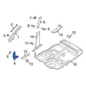 Front pillar trim right lower Ford Transit Connect MK2 13 - beige, for cleaning, scratches