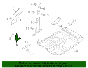 Front pillar trim right lower Ford Transit Connect MK2 13 - beige, for cleaning, scratches