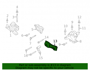 Left lower engine mount for Ford Taurus 09-20