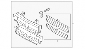 Radiator deflector blinds assembly Ford Mustang mk6 18-rest 2.3T with motor