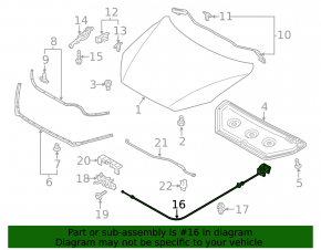 Mazda CX-5 13-16 hood release cable