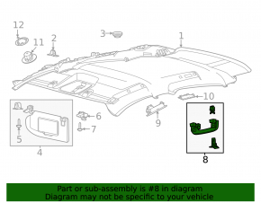 Front Ceiling Handle Left Ford Mustang Mach-E 21-23 Black