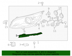 Front bumper mount under headlight right Chevrolet Malibu 13-15