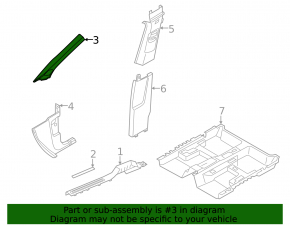 Upper right front pillar trim VW Taos 22-25 gray