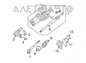 Steering shaft boot Lexus RX330 RX350 RX400h 04-09