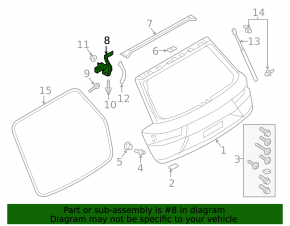 Left tailgate hinge Audi Q7 16-