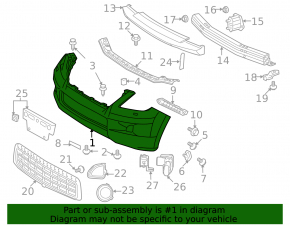 Bare front bumper for Lexus LX570 2008-2011 without parking sensors