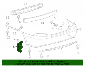 Rear Bumper Bracket Lower Left Toyota Camry v55 15-17 USA