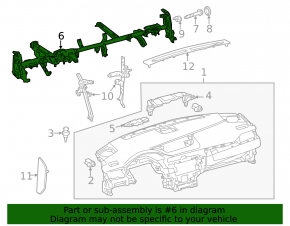 Lexus ES300h ES350 13-15mm underdash reinforcement pipe, rusty