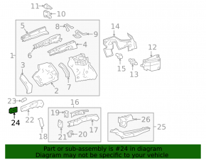 Front left side member nose bracket for Toyota Highlander 2013