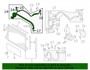 VW Tiguan 09-18 air conditioning compressor-heater hose with cap